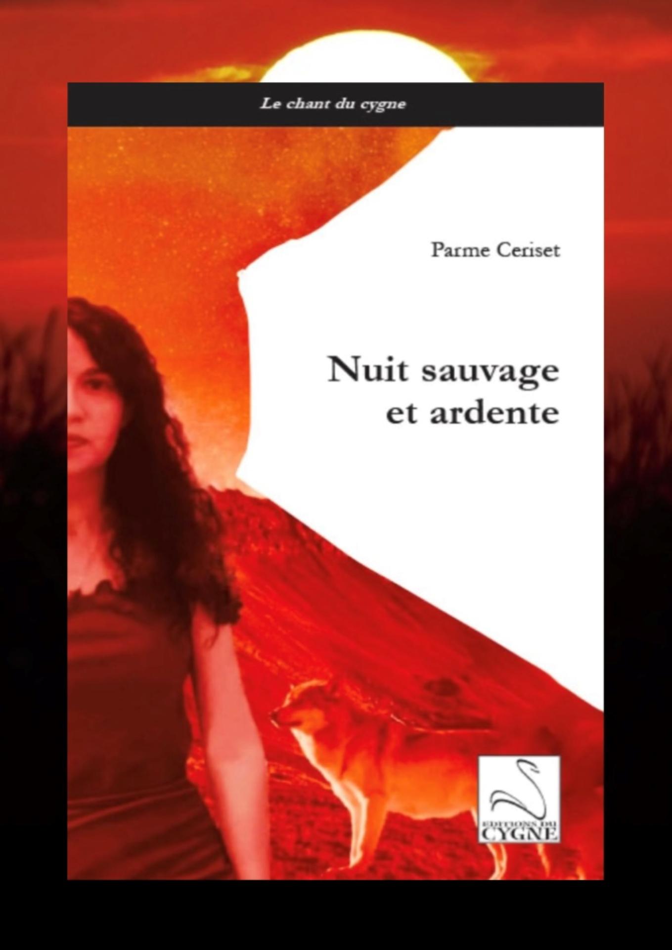 Affiche sublime couchant rouge herbes noires recueil cygne 2 nuit sauvage et ardente de parme ceriset