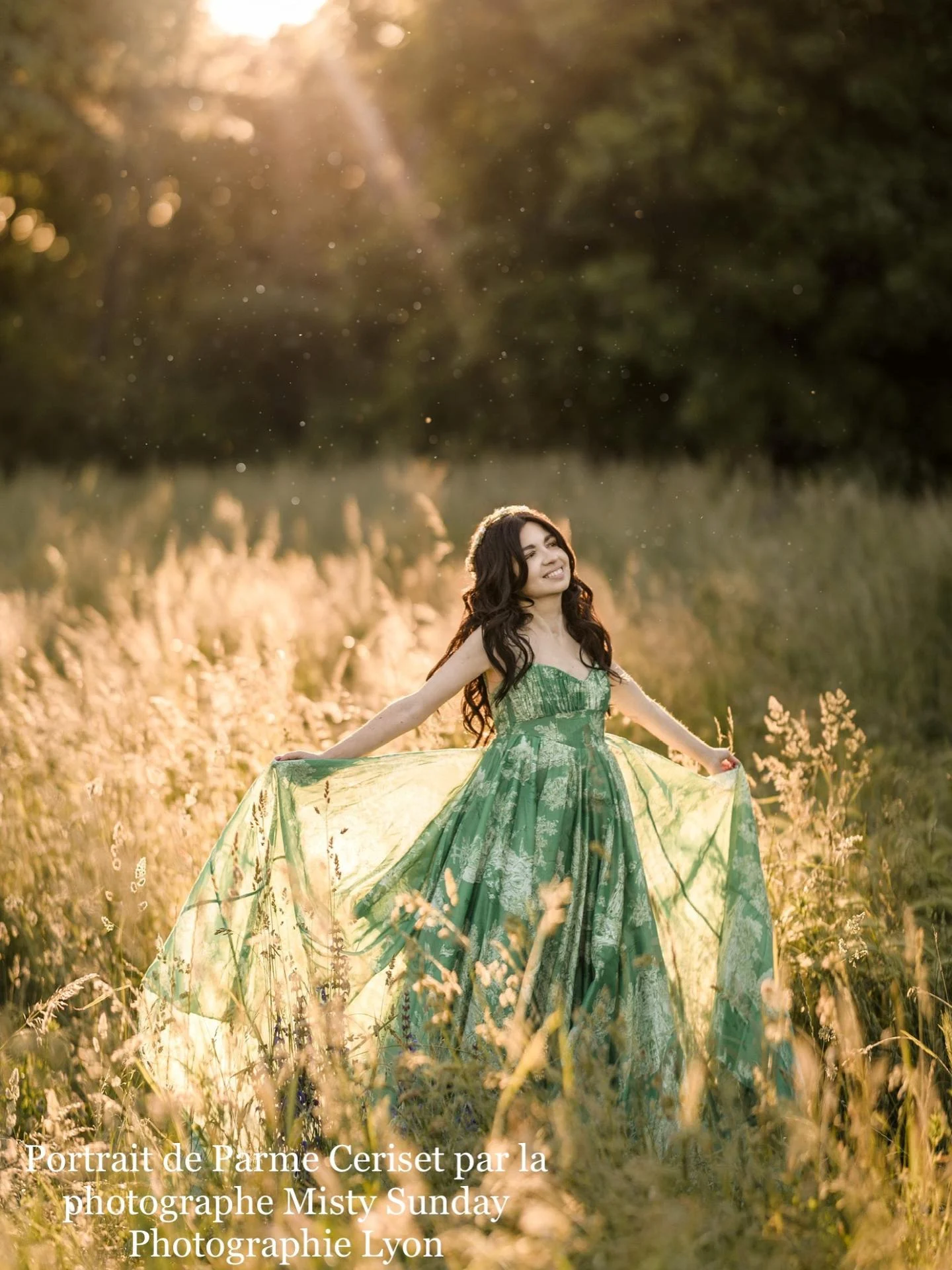 Misty herbes soleil avec texte